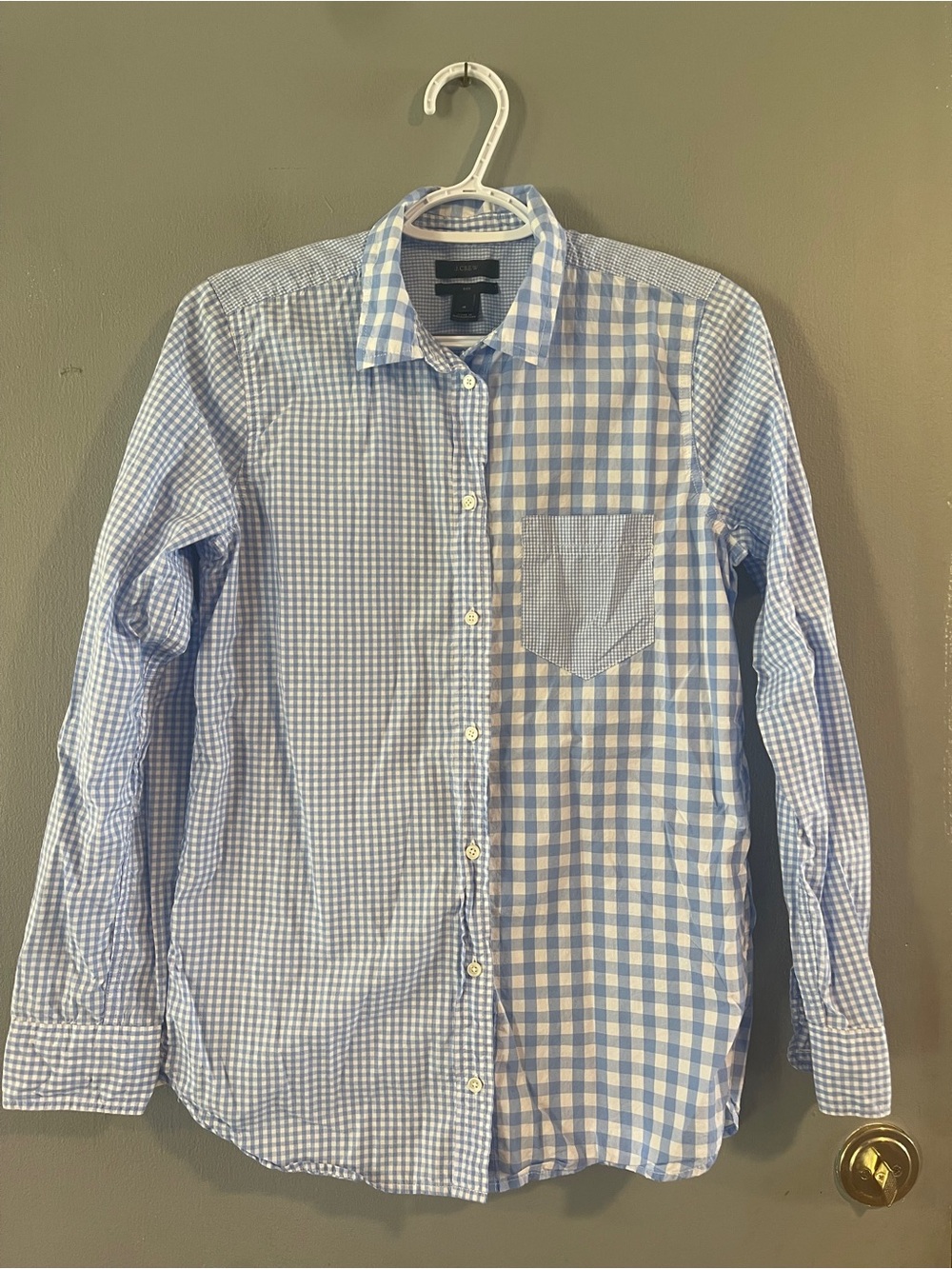 J. Crew Gingham Plaid Pretty Boy Fit Shirt Size 4